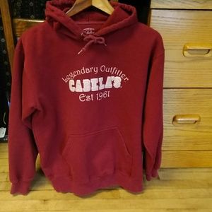 Cabela's Burgundy Hoodie Sweatshirt Size M